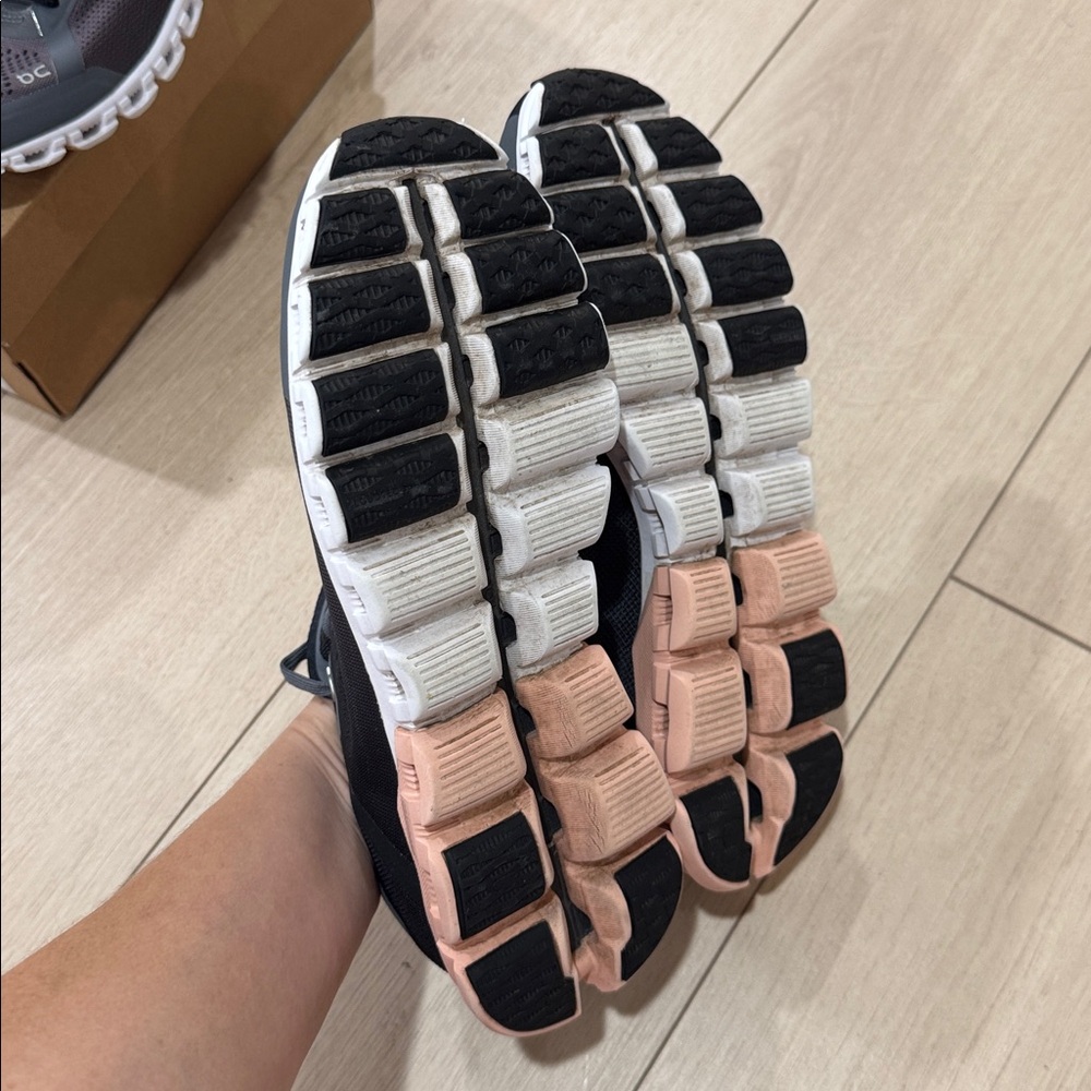 On Running Women's Gray and Pink Athletic Shoes - Picture 5 of 7